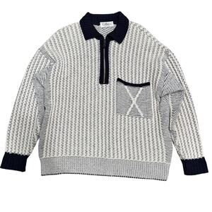 Vtg knit designer Gibò rare sweater, gray, pockets, luxury men made in Italy
